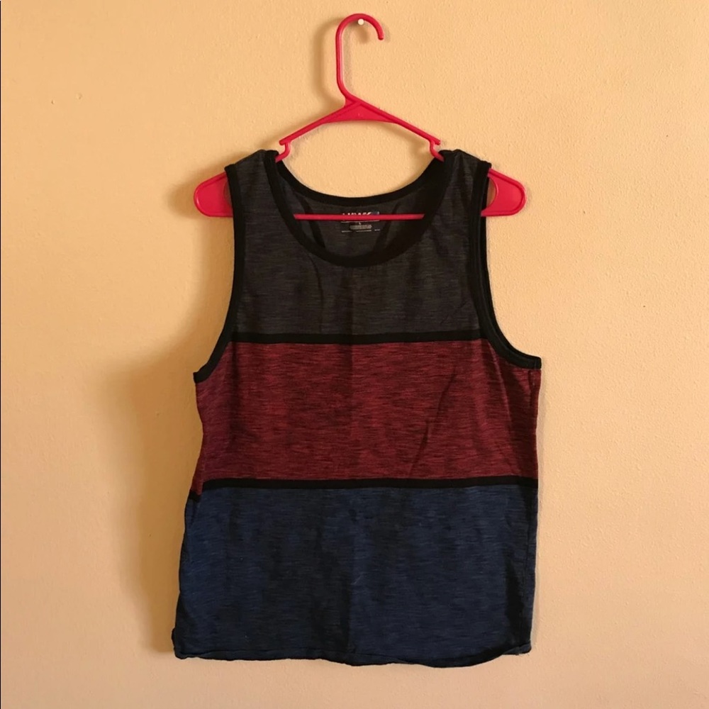 Blue red and gray tank top